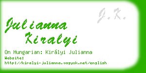 julianna kiralyi business card