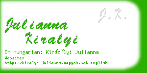 julianna kiralyi business card